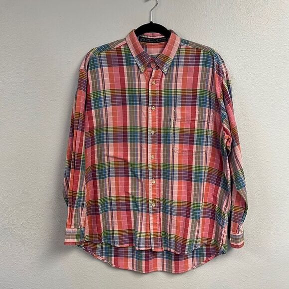 Vintage 90's Men's‎ Budweiser Flannel Long Sleeve Plaid Shirts Size L - Picture 1 of 7